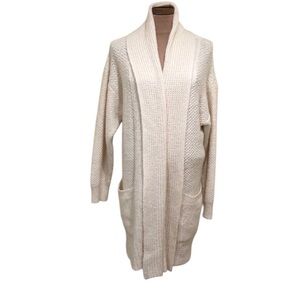 Anthropologie Cream Open-Front Cardigan